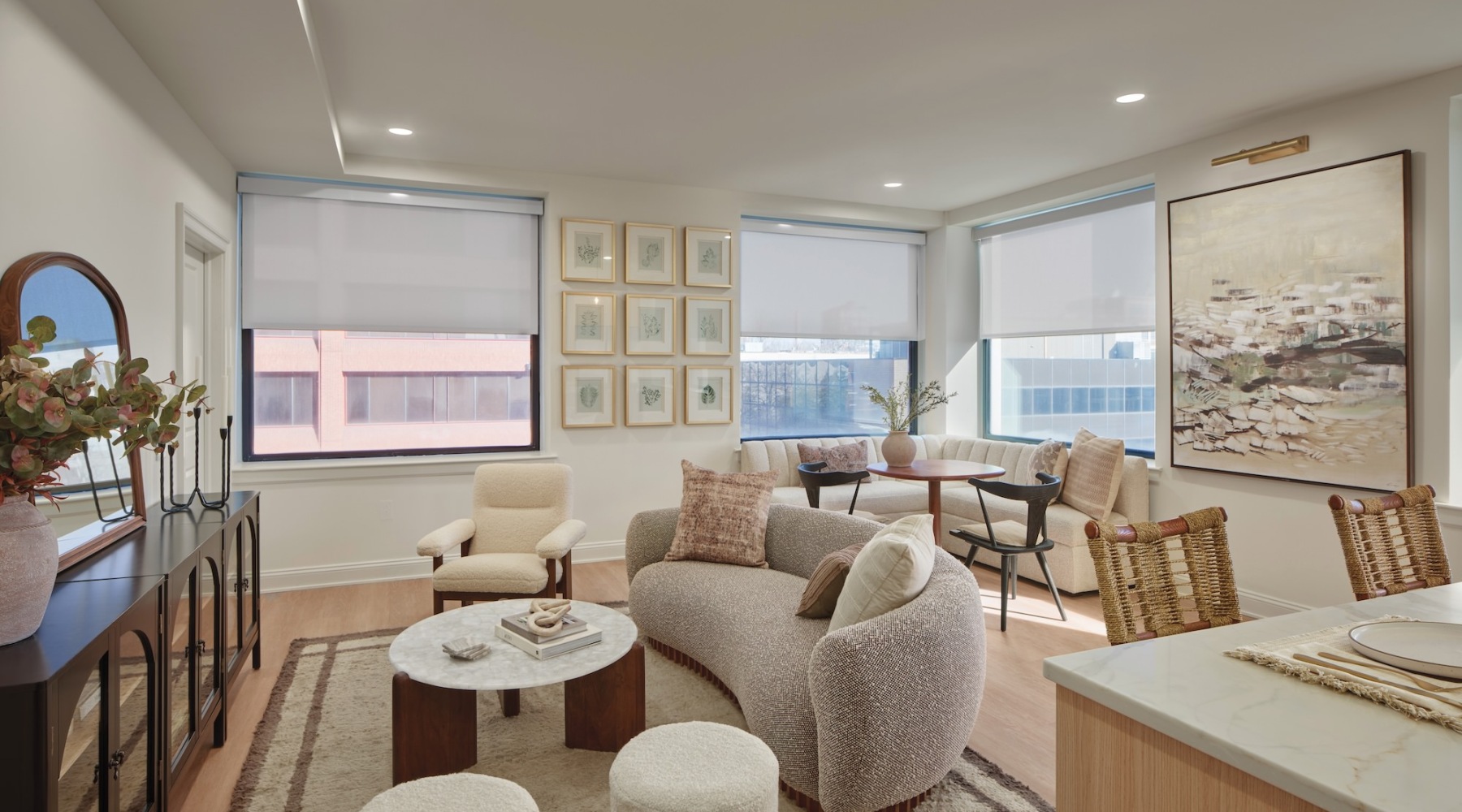 Open space living area with natural lighting